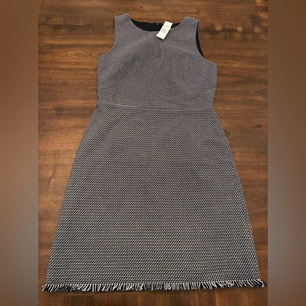 Loft Dress Women’s 6 Navy Blue Woven New NWT Workwear Professional